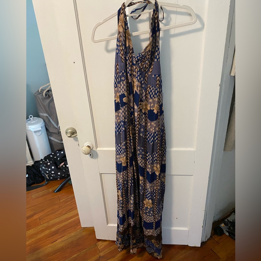 O'Neill Blue and Tan Maxi Dress